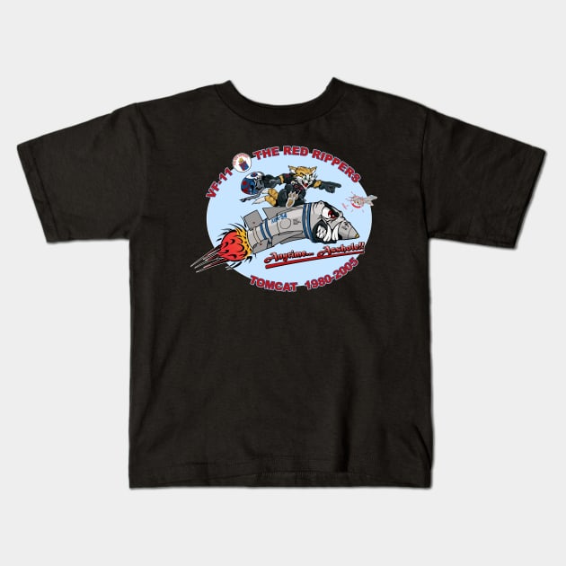 VF-11 Red Rippers Nose Art Kids T-Shirt by MBK